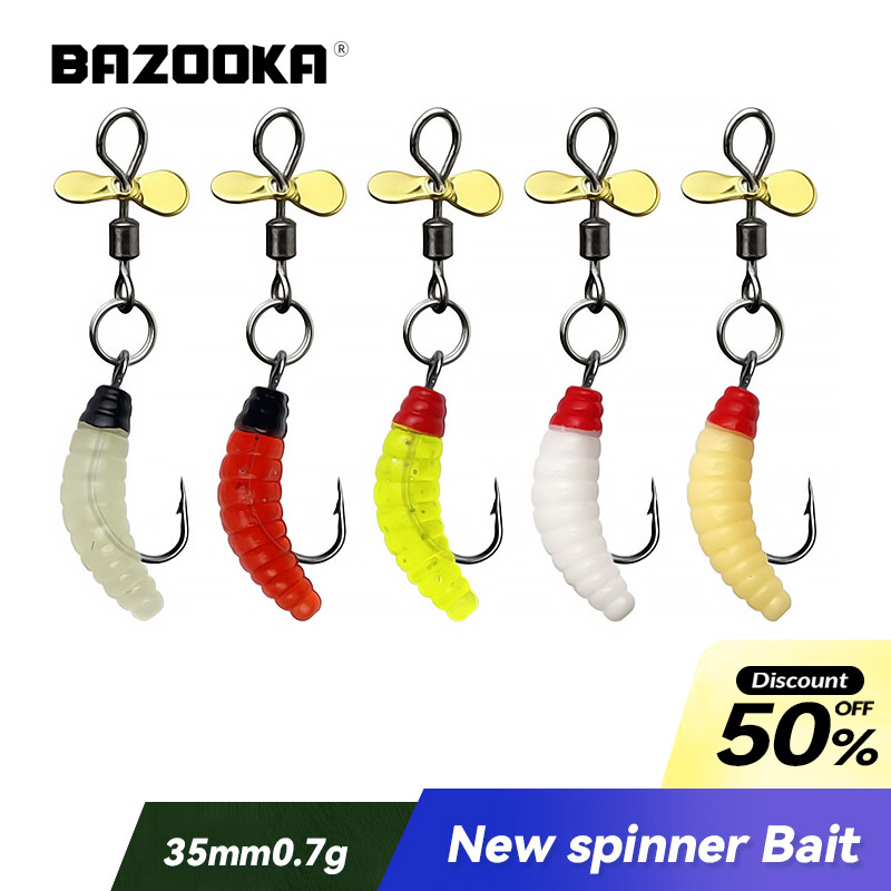 Fishing Lure Blade Bait - 5 ชิ้น Bazooka ตกปลา Lure ปลาคาร์พใบพัดหนอน