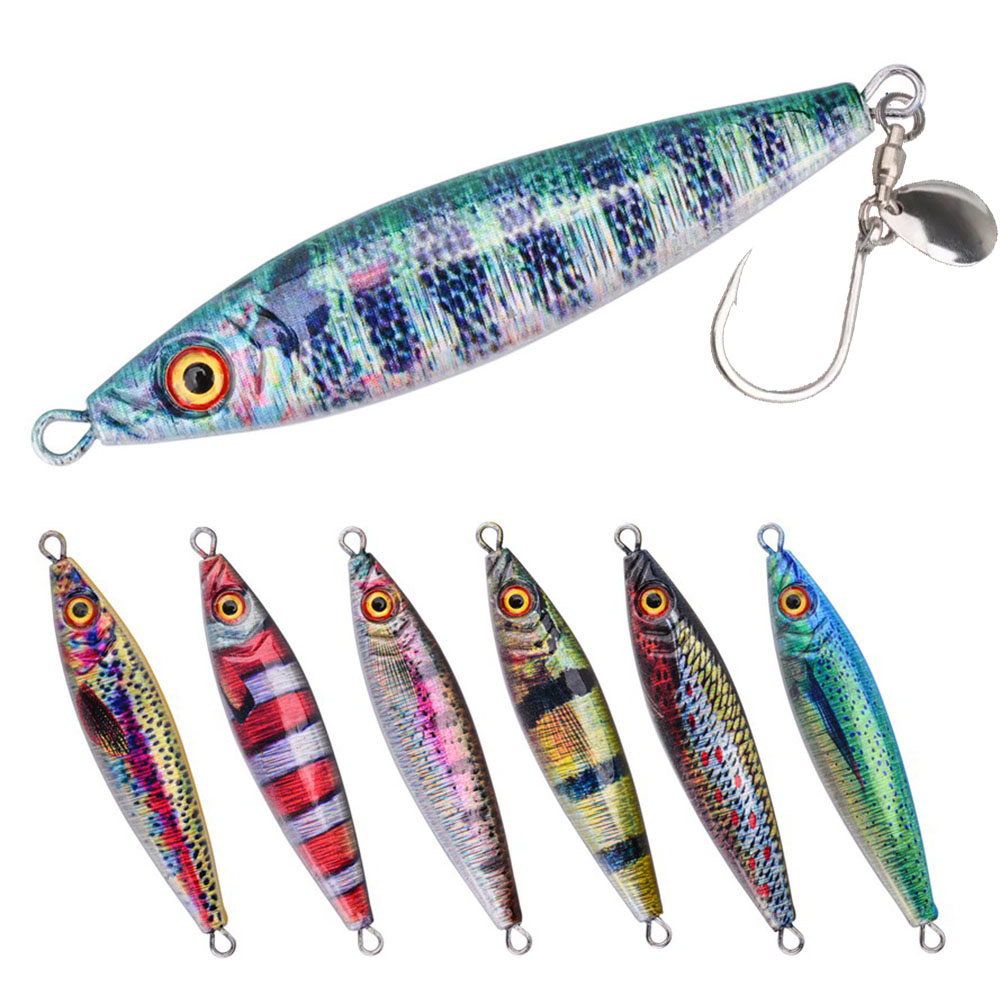 Fishing Lure Buzzbait - เหยื่อจิ๊กโลหะพร้อมใบพัดหมุน สำหรับตกปลาทะเลน้ำเค็มแบบสโลว์จิ๊กกิ้ง เหยื่อตกปลาแบบตะกั่ว สำหรับตกปลาในน้ำจืดและทะเล ใช้ได้กับปลาแบสและปลาแมคเคอเร