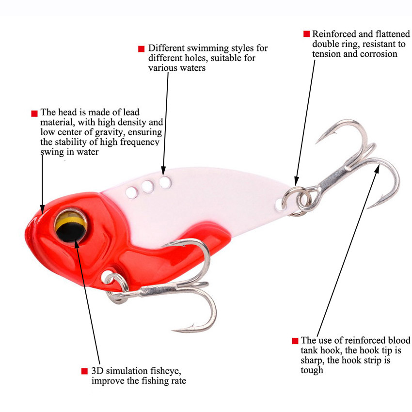 6pcs โลหะ VIB เหยื่อตกปลา 7.3g - Fishing Lure Spoon บทวิจารณ์และราคา